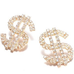 - Diamond Dollar Sign Earrings